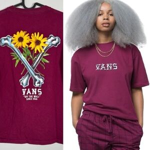 VANS CROSSBONES COTTON GRAPHIC TEE IN PURPLE POTION UNISEX